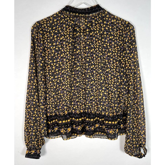 Free People Women's If I Had You Top M Floral Beaded Embellished Peplum Blouse - Picture 3 of 12